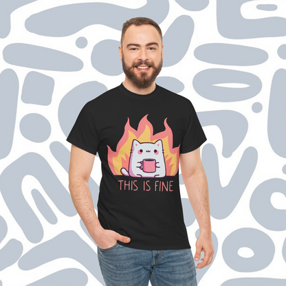Cat, This Is Fine T-Shirt, Funny Unisex tee