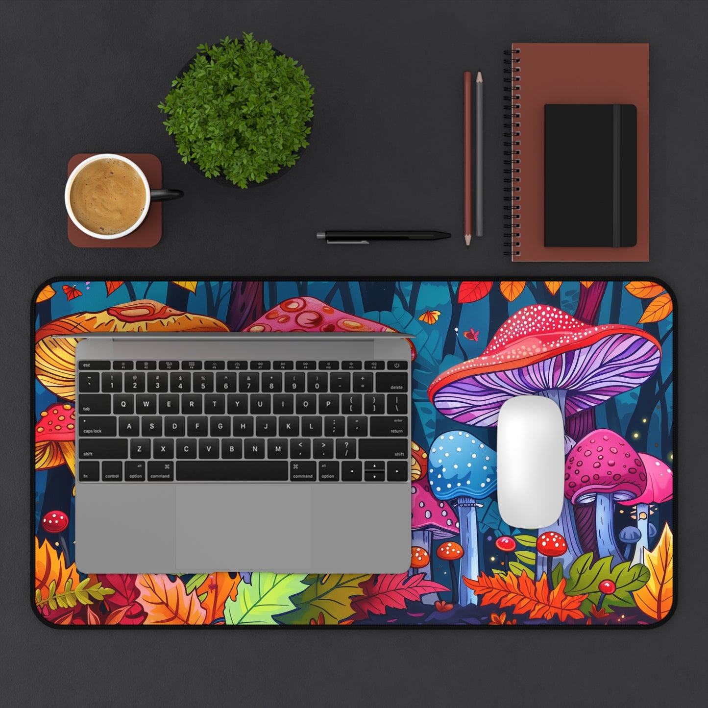 poisonous mushrooms Desk Mat, Psychedelic gaming mouse mat, XXL deskpad mouse pad