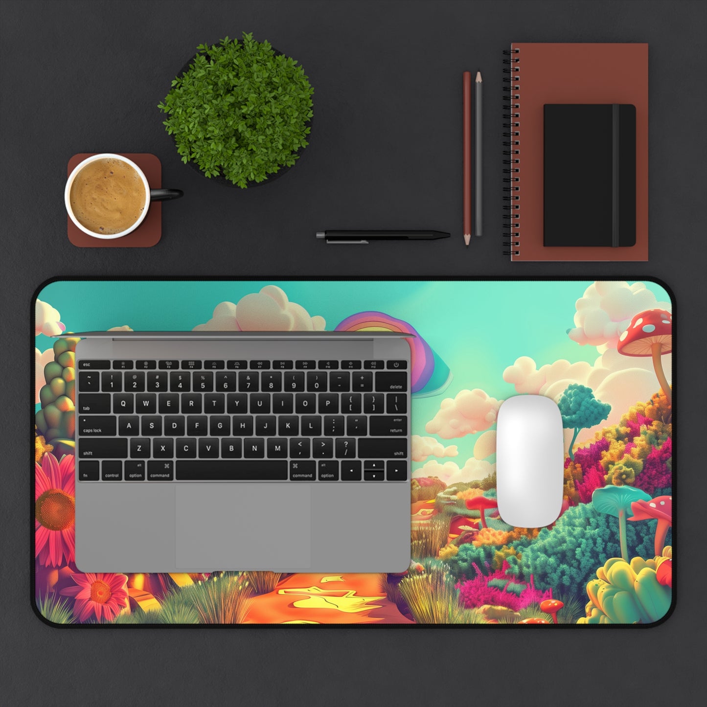 fantasy world Desk Mat, Psychedelic gaming mouse mat, XXL deskpad mouse pad