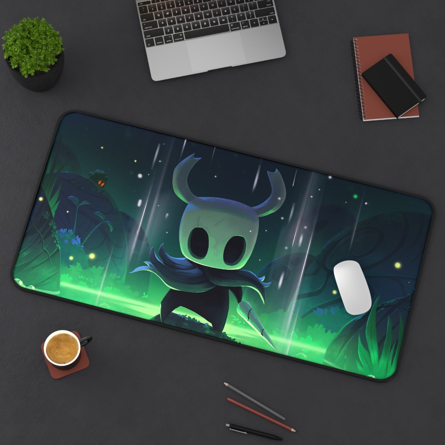 Hollow Knight Green Desk Mat, Gaming keyboard matt, mousepad large, XXL extended deskpad mouse pad - Bold Print