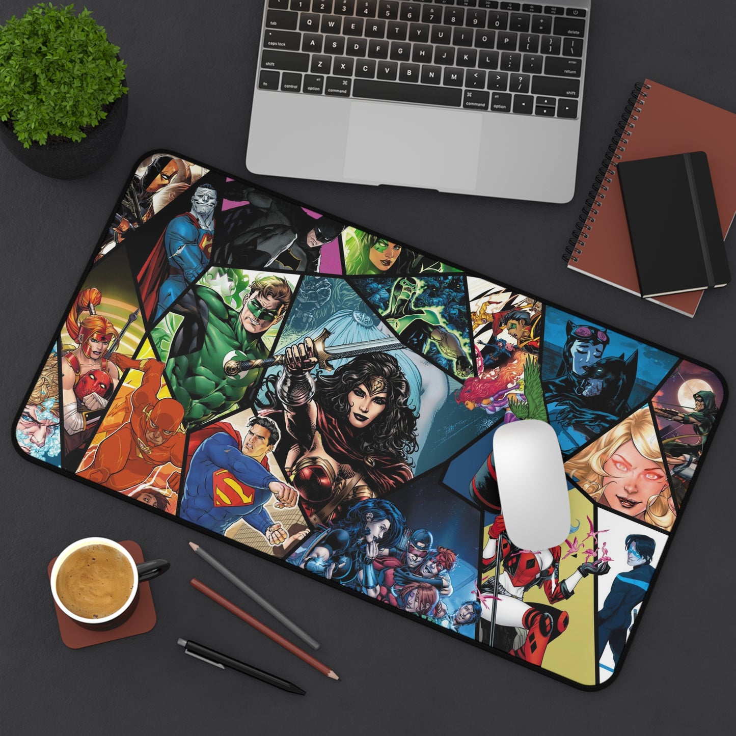 Heroes DC Desk Mat, gaming mouse mat, mousepad large, XXL deskpad mouse pad