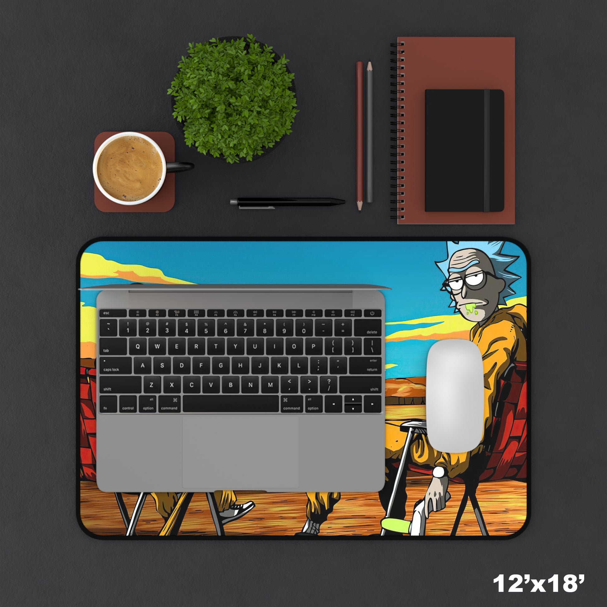 Rick and Morty Breaking Bad Desk Mat, Gaming keyboard matt, mousepad large, XXL extended deskpad mouse pad - Bold Print