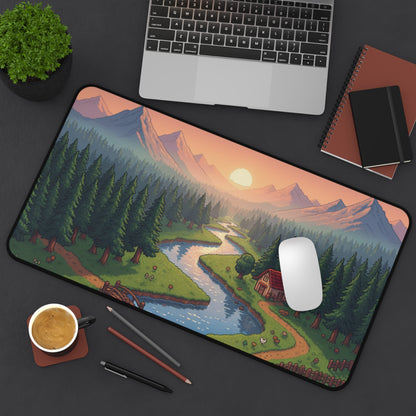 Pixel landscape (art 2) Gaming Desk Mat