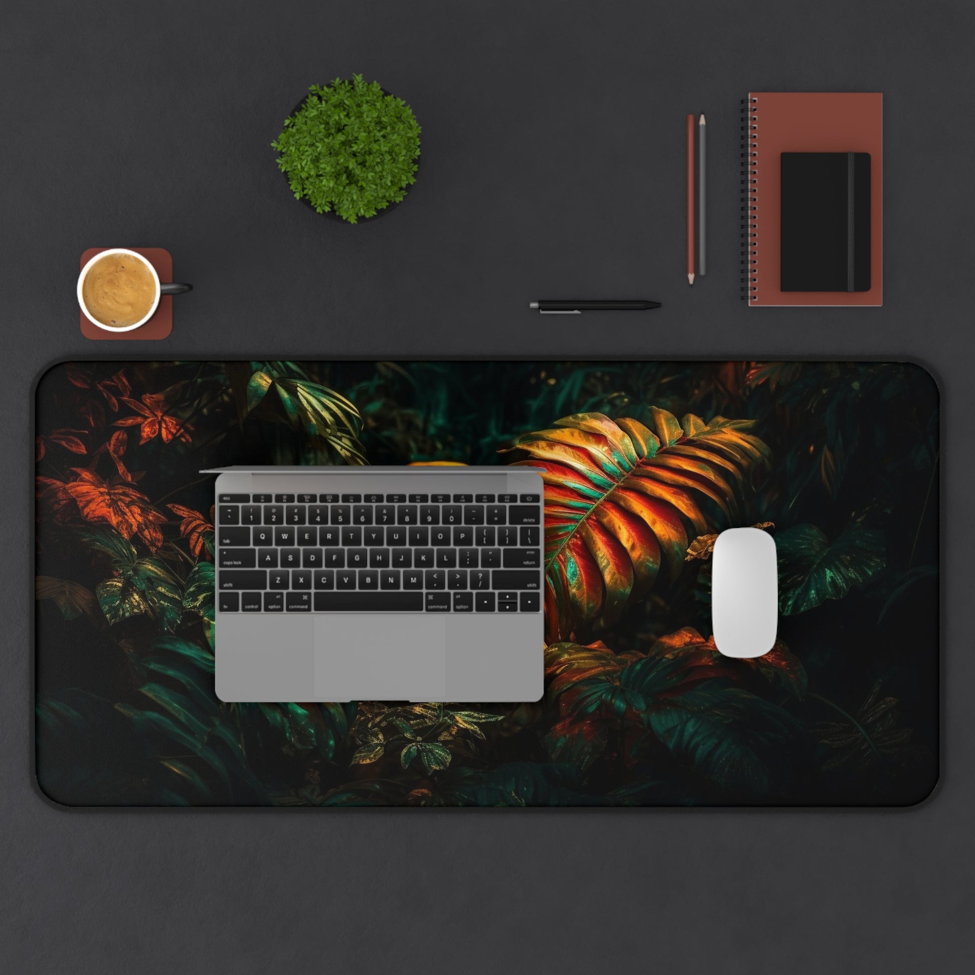 Tropical forest Desk Mat, Gaming keyboard matt, mousepad large, XXL extended deskpad mouse pad - Bold Print