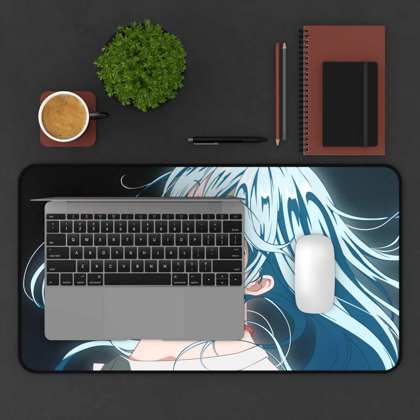 Anime girl Desk Mat, deskmat xl, Gaming keyboard matt, mousepad large, XXL extended deskpad mouse pad, large gaming mousepad - Bolt Print