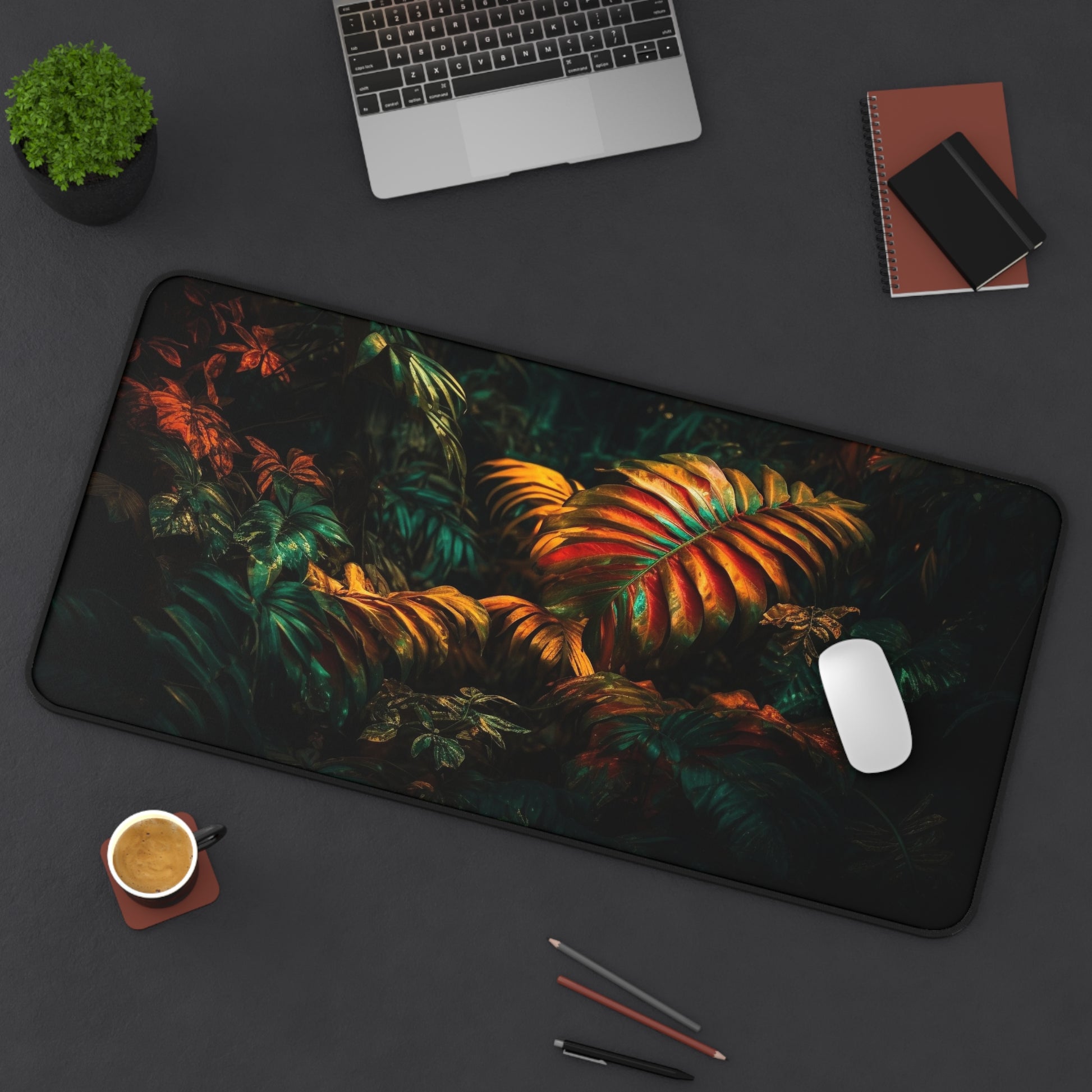 Tropical forest Desk Mat, Gaming keyboard matt, mousepad large, XXL extended deskpad mouse pad - Bold Print