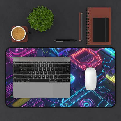 neon devices Desk Mat, Psychedelic gaming mouse mat, XXL deskpad mouse pad