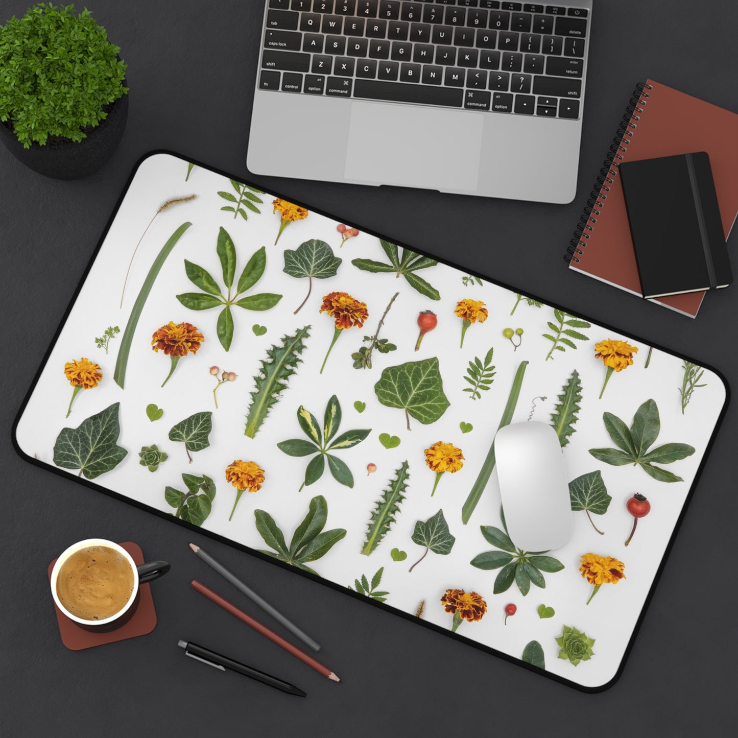 Leaves Desk Mat, Gaming keyboard matt, mousepad large, XXL extended deskpad mouse pad