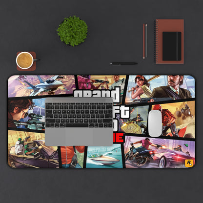 GTA Online Desk Mat, Gaming keyboard matt, mousepad large, XXL extended deskpad mouse pad - Bold Print