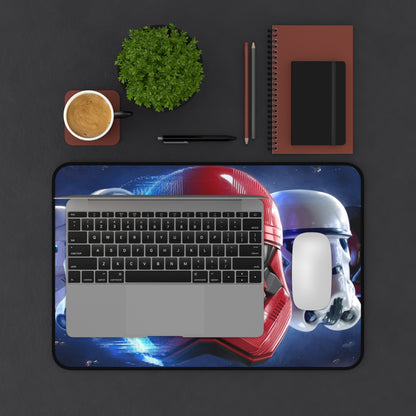 Stormtrooper helmets Desk Mat, Gaming keyboard matt, mousepad large, XXL extended deskpad mouse pad - Bolt Print