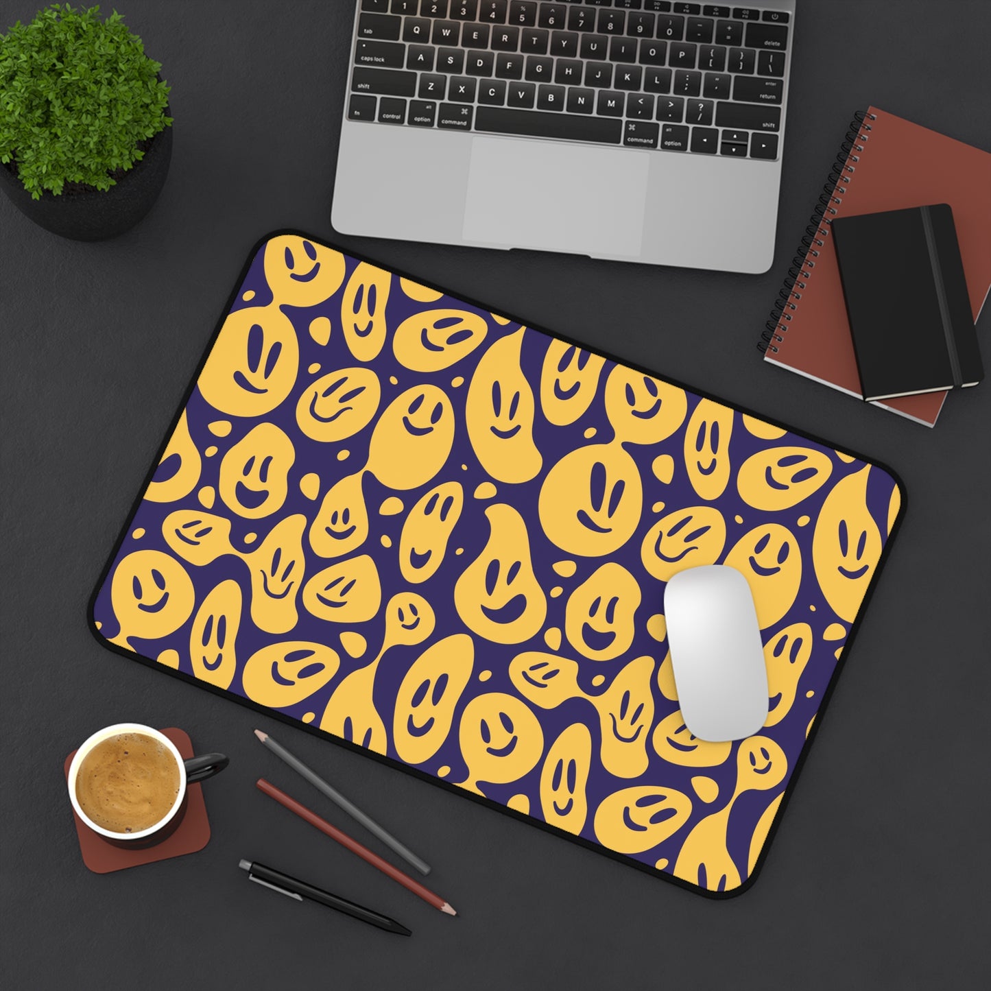 expanded distorted emoticon Desk Mat, gaming mouse mat, mousepad large, XXL deskpad mouse pad