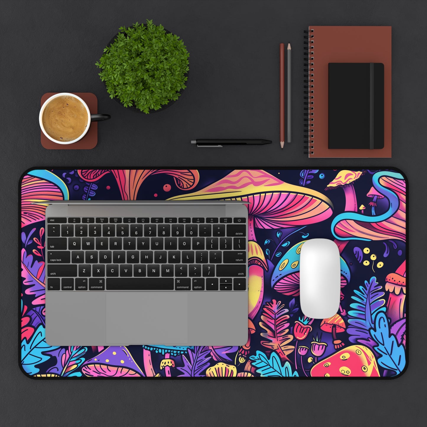 mushrooms Desk Mat, Psychedelic gaming mouse mat, XXL deskpad mouse pad