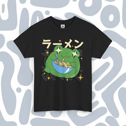 T-shirt Kawaii frog eating ramen