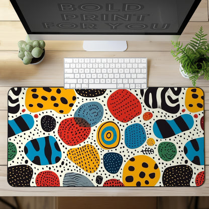 Abstract Spots and Dots Desk Mat