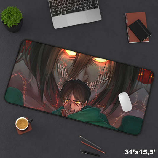 Attack of the Titans Desk Mat, deskmat xl, Gaming keyboard matt, mousepad large, XXL extended deskpad mouse pad, large gaming mousepad - Bolt Print