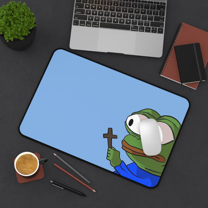 Pepe with cross Desk Mat