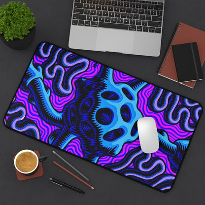 Modern psychedelic Desk Mat, Neon Gaming keyboard mat, large mousepad, XXL Desk Pad