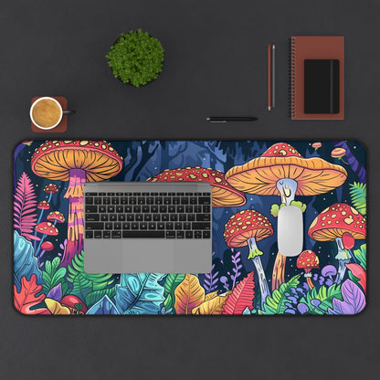 Forest mushrooms Desk Mat, Psychedelic gaming mouse mat, XXL deskpad mouse pad