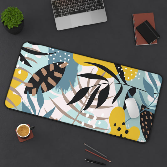 Abstract drawn tropical Desk Mat, Gaming keyboard matt, mousepad large, XXL extended deskpad mouse pad - Bold Print