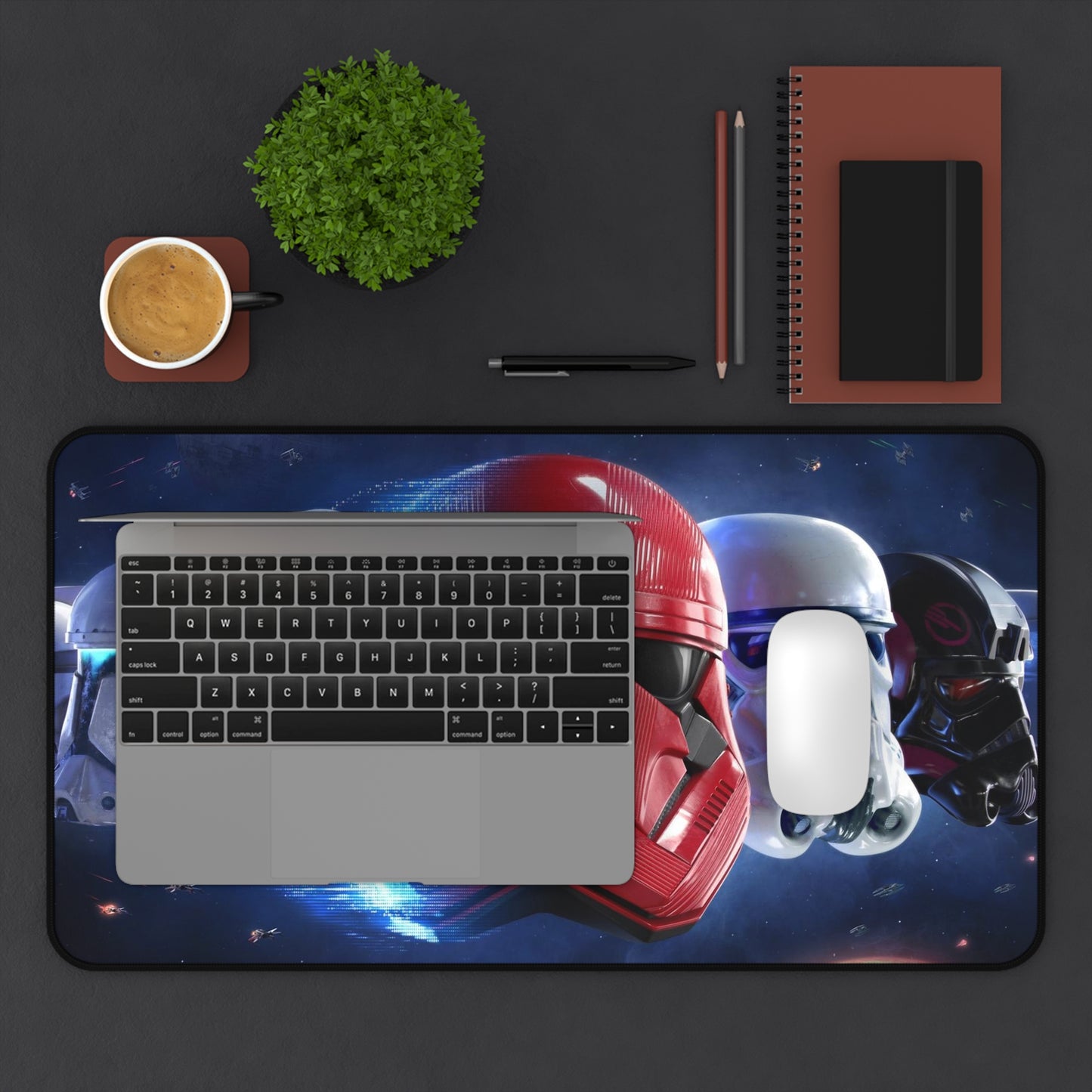 Stormtrooper helmets Desk Mat, Gaming keyboard matt, mousepad large, XXL extended deskpad mouse pad - Bolt Print