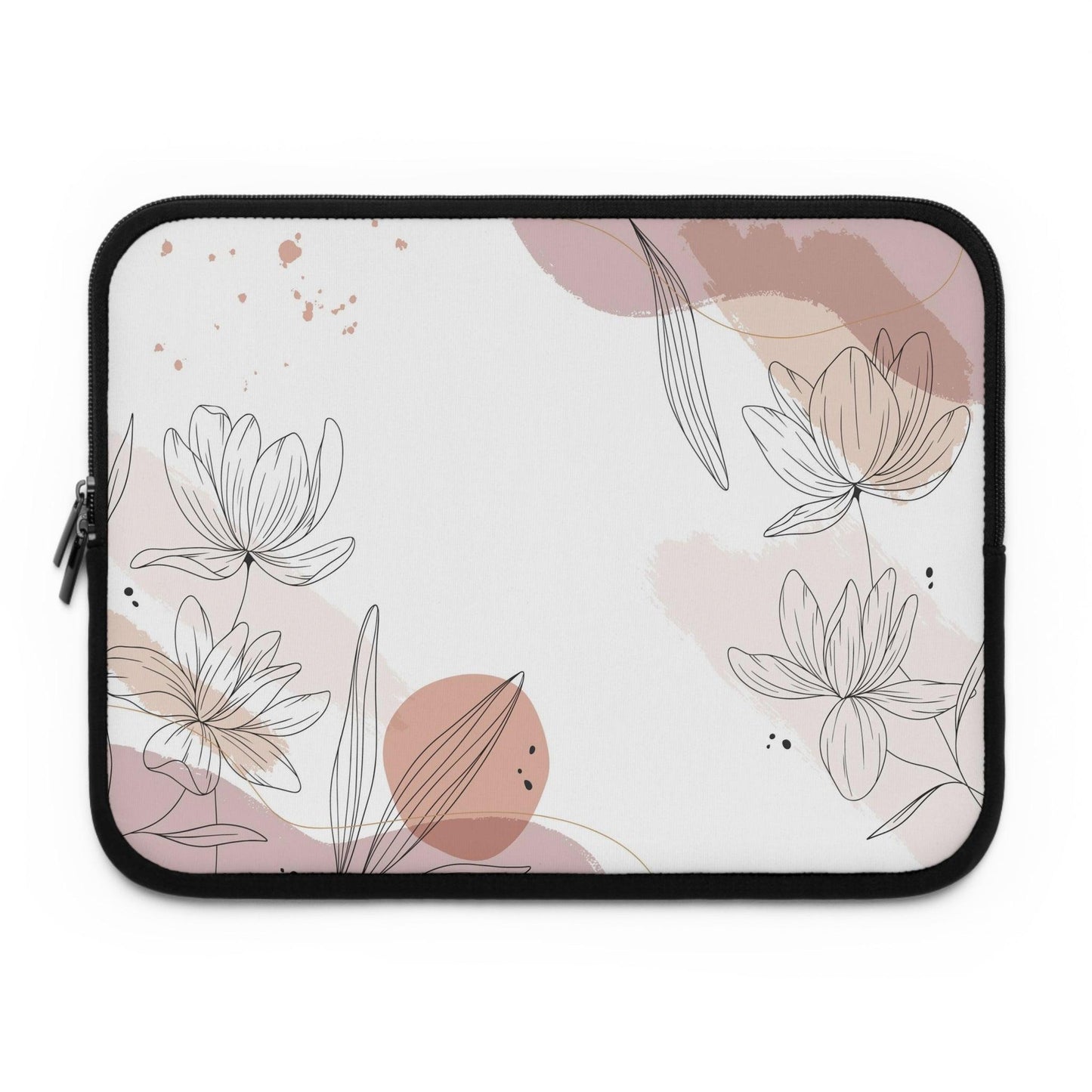 Laptop sleeve with print floral line art flat - Bolt Print