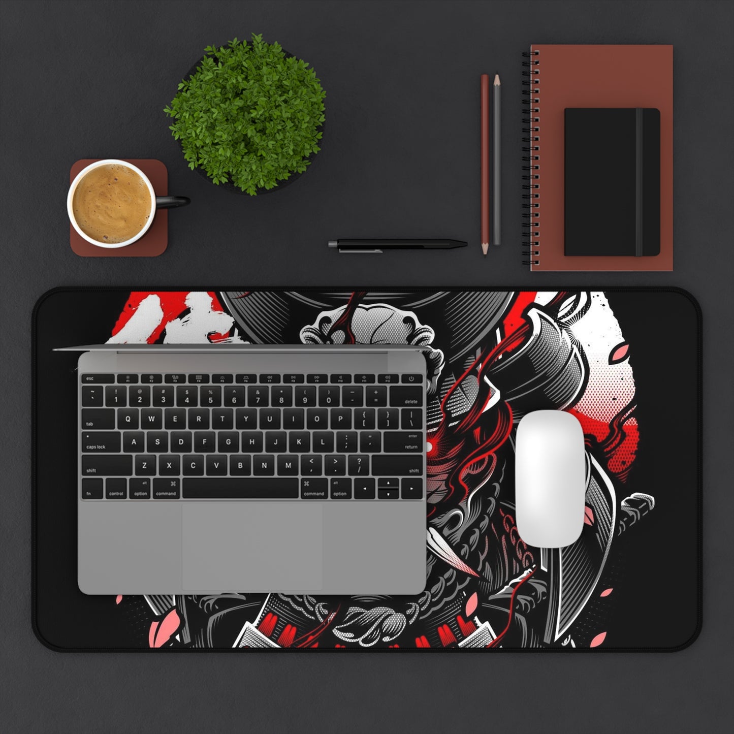 Samurai 2 Desk Mat, deskmat xl, Gaming keyboard matt, mousepad large, XXL extended deskpad mouse pad, large gaming mousepad - Bolt Print