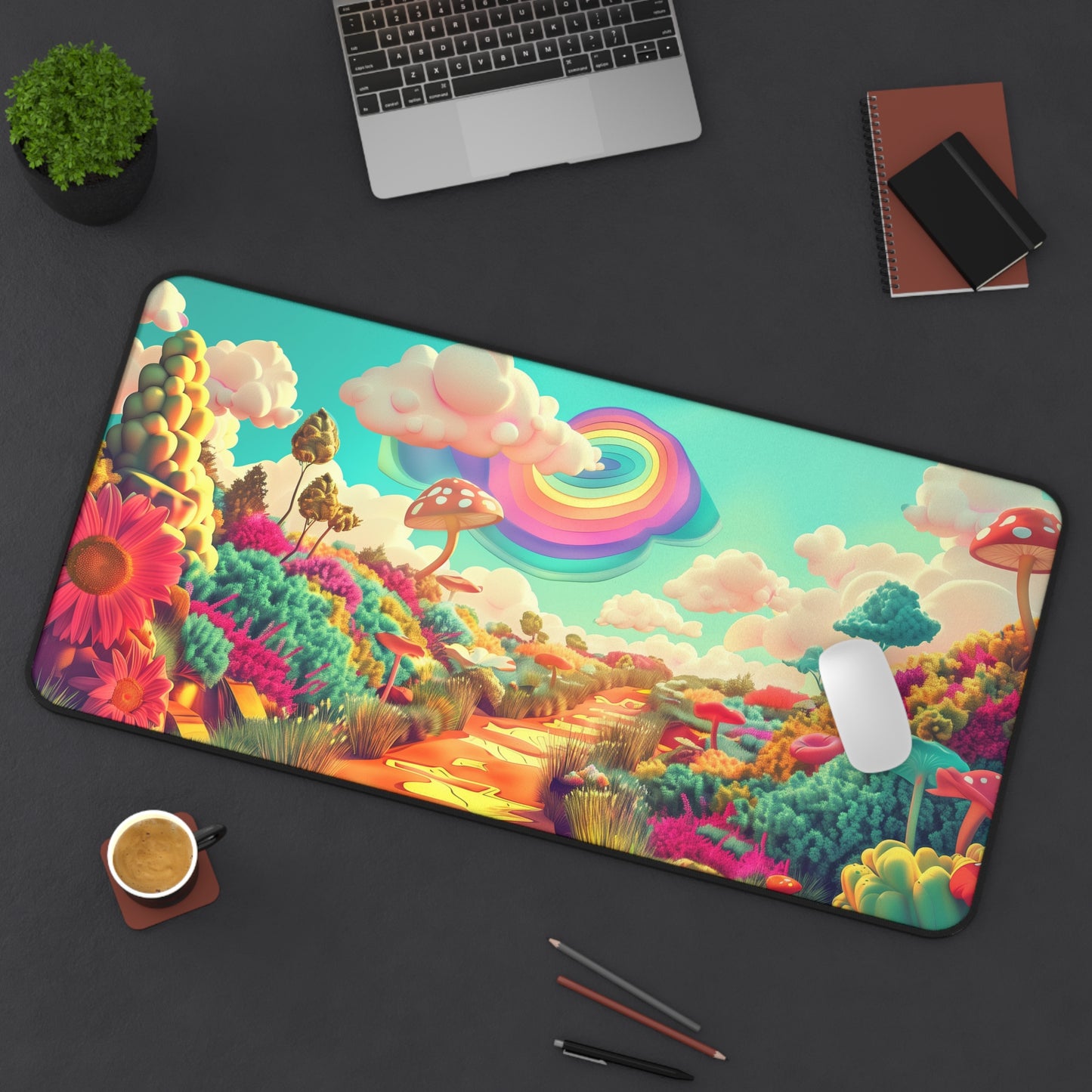 fantasy world Desk Mat, Psychedelic gaming mouse mat, XXL deskpad mouse pad