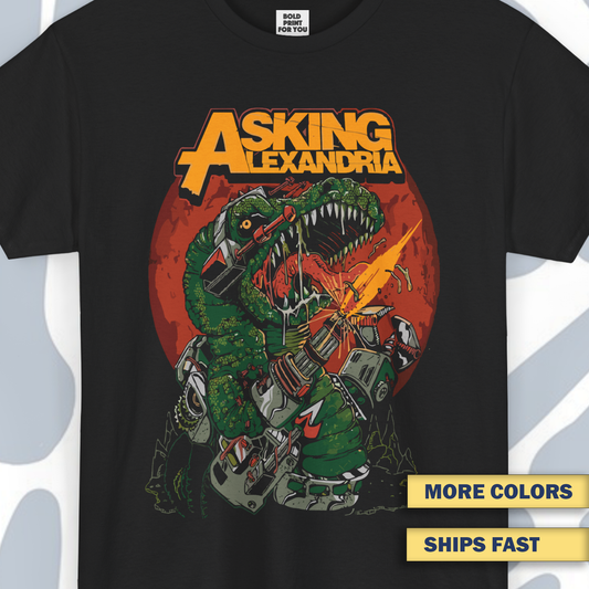 ASKING ALEXANDRIA Dino T-Shirt, Metal Unisex tee