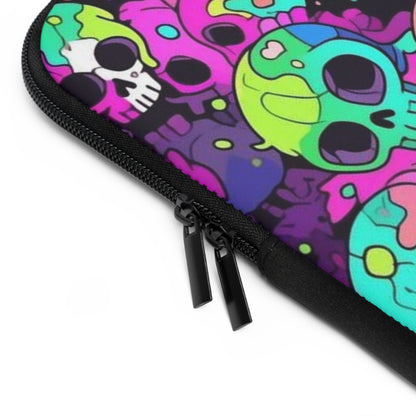 Neon skulls Laptop sleeve macbook or any laptop, laptop bag, laptop cover