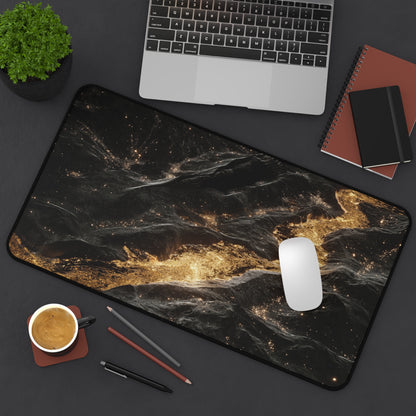 Dark Marble, Abstract Gaming Desk Mat