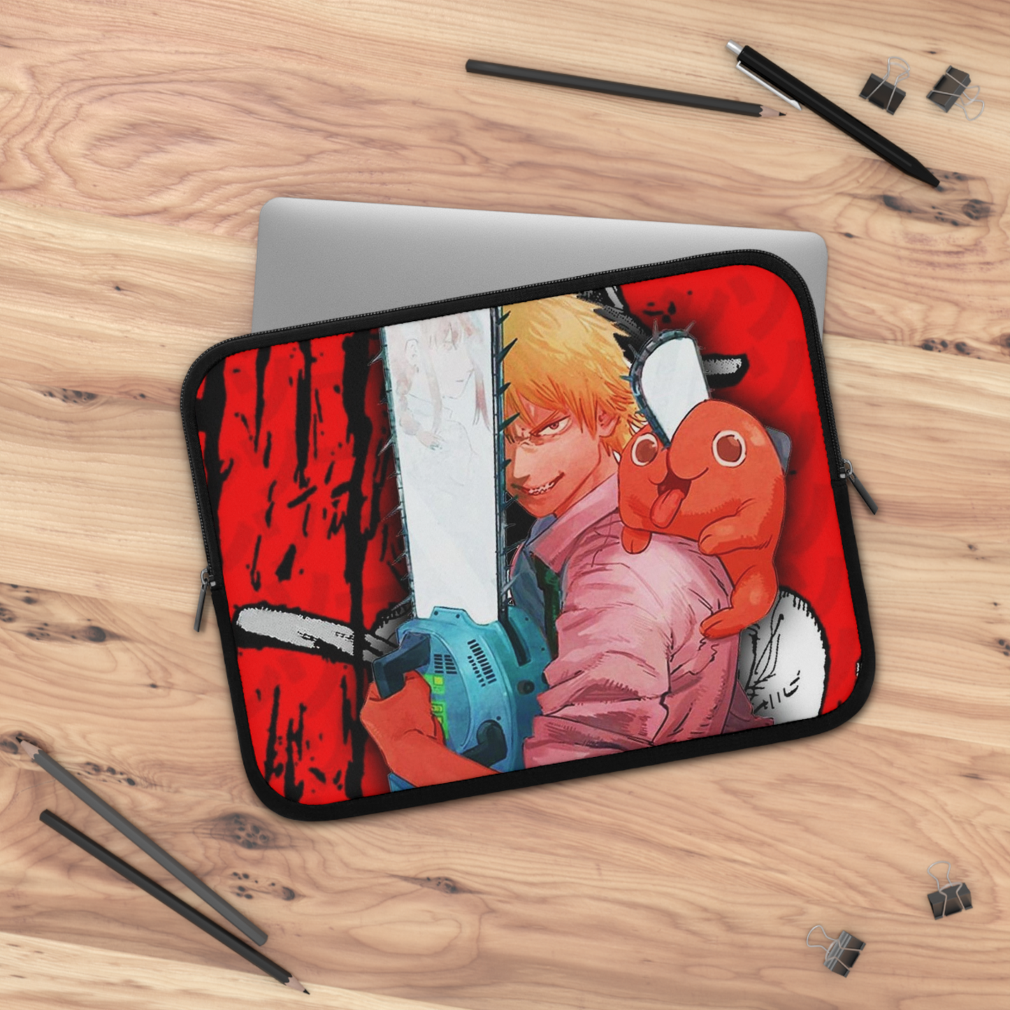 Denji and Pochita anime Laptop sleeve, Laptop carrying case, laptop bag - Bolt Print