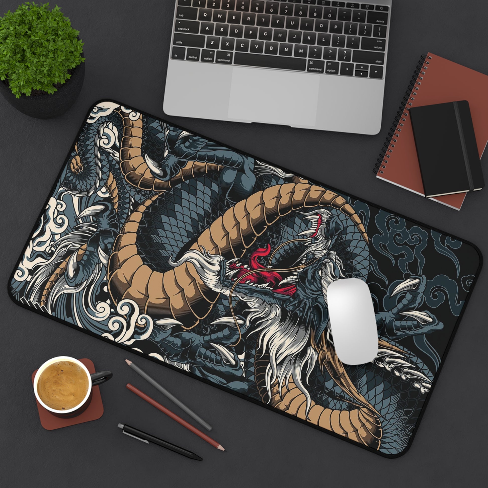 Dragon yakuza Desk Mat, deskmat xl, Gaming keyboard matt, mousepad large, XXL extended deskpad mouse pad, large gaming mousepad - Bolt Print