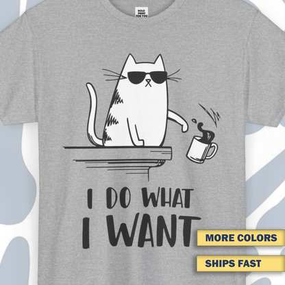 Cat I Do What I Want Funny T-Shirt, Funny Unisex tee