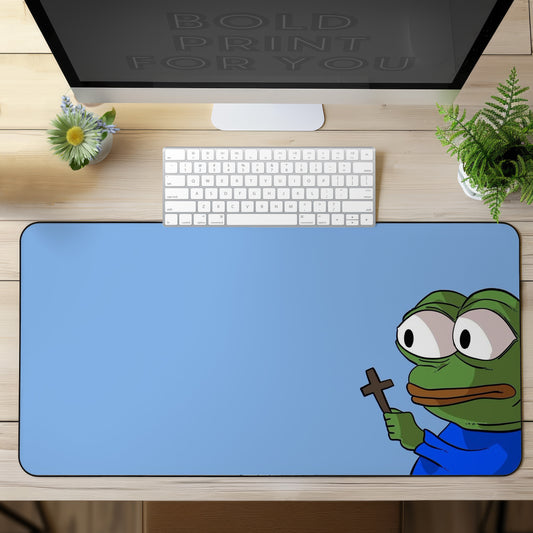 Pepe with cross Desk Mat