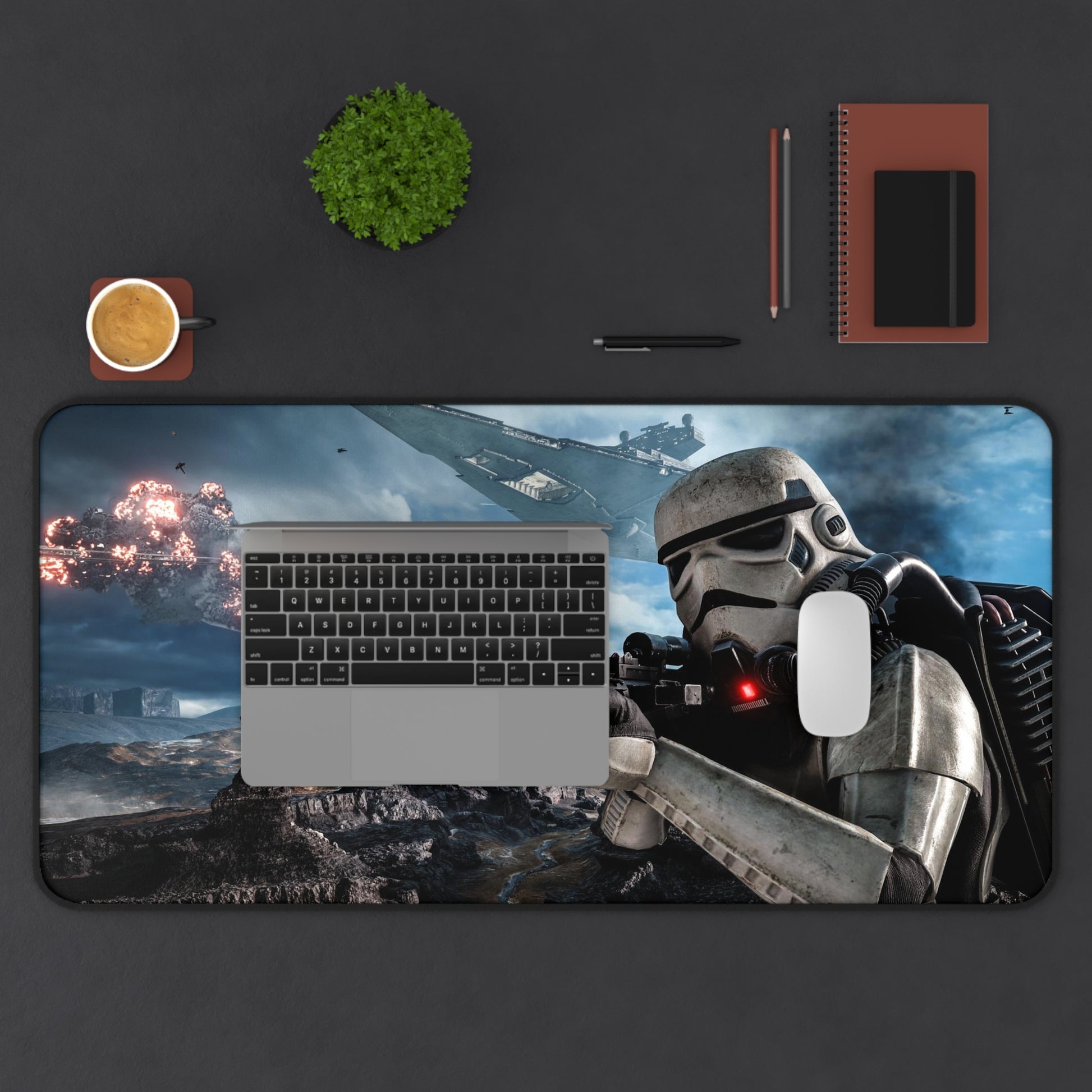 Stormtrooper Desk Mat, Gaming keyboard matt, mousepad large, XXL extended deskpad mouse pad - Bold Print