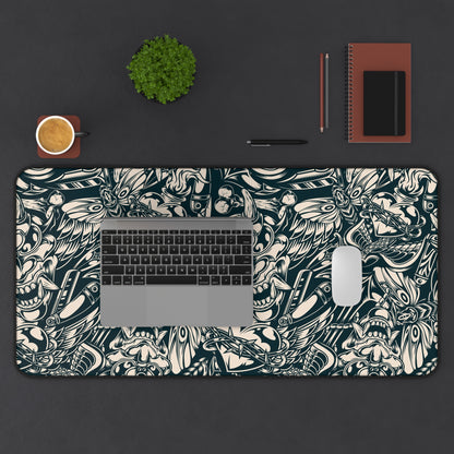 Vintage tattoos 2 Desk Mat, Gaming keyboard mat, mousepad large, XXL extended deskpad mouse pad