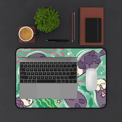 Cute otters Gaming Desk Mat