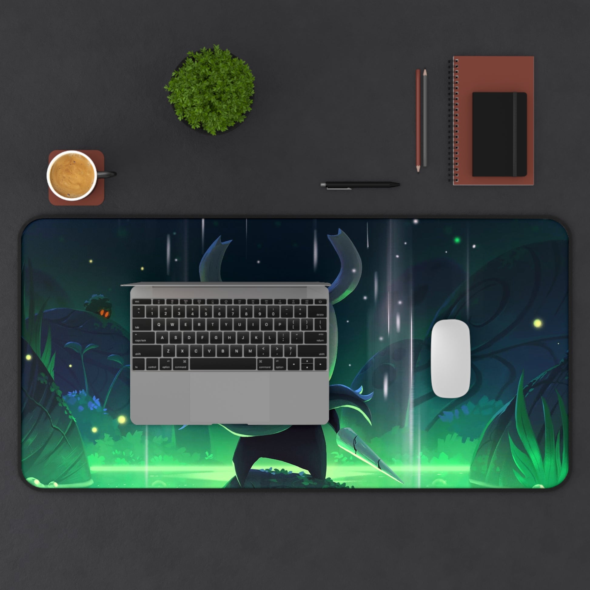 Hollow Knight Green Desk Mat, Gaming keyboard matt, mousepad large, XXL extended deskpad mouse pad - Bold Print