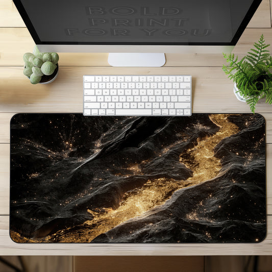 Dark Marble, Abstract Gaming Desk Mat