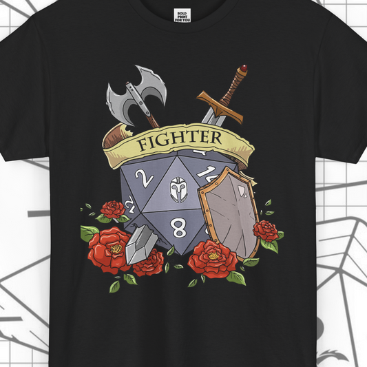 DND Fighter T-Shirt, Dungeons & Dragons Unisex tee