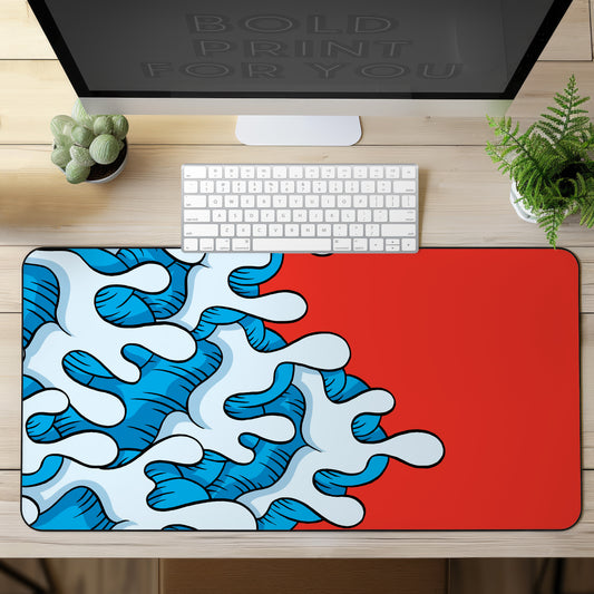 Ocean Wave Art — Abstract Pop Splash Desk Mat