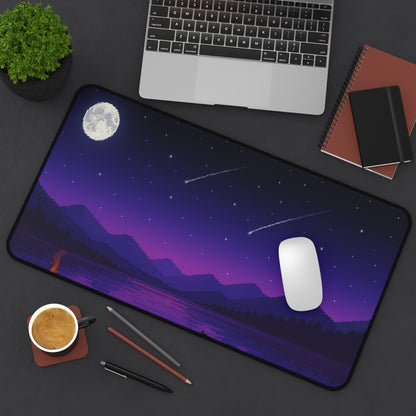 Pixel night sky Gaming Desk Mat