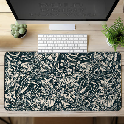 Vintage tattoos 2 Desk Mat, Gaming keyboard mat, mousepad large, XXL extended deskpad mouse pad