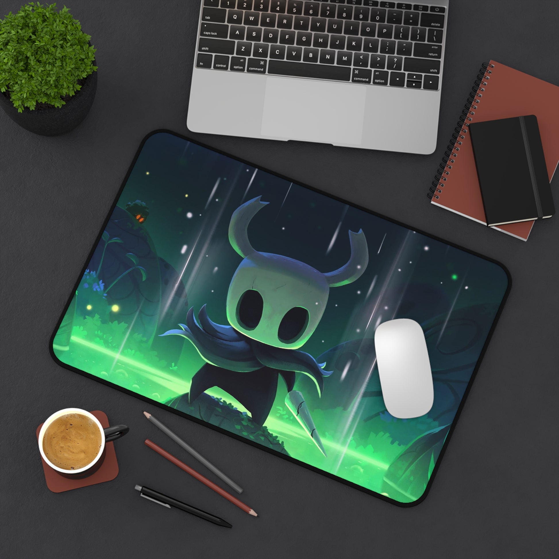 Hollow Knight Green Desk Mat, Gaming keyboard matt, mousepad large, XXL extended deskpad mouse pad - Bold Print