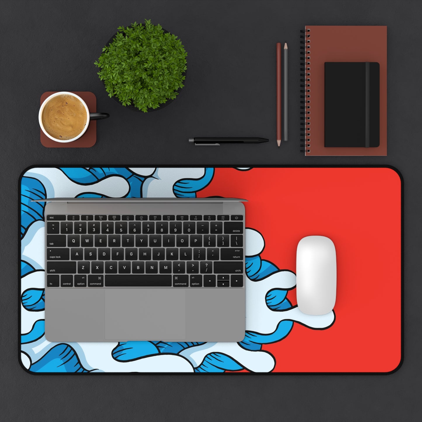 Ocean Wave Art — Abstract Pop Splash Desk Mat