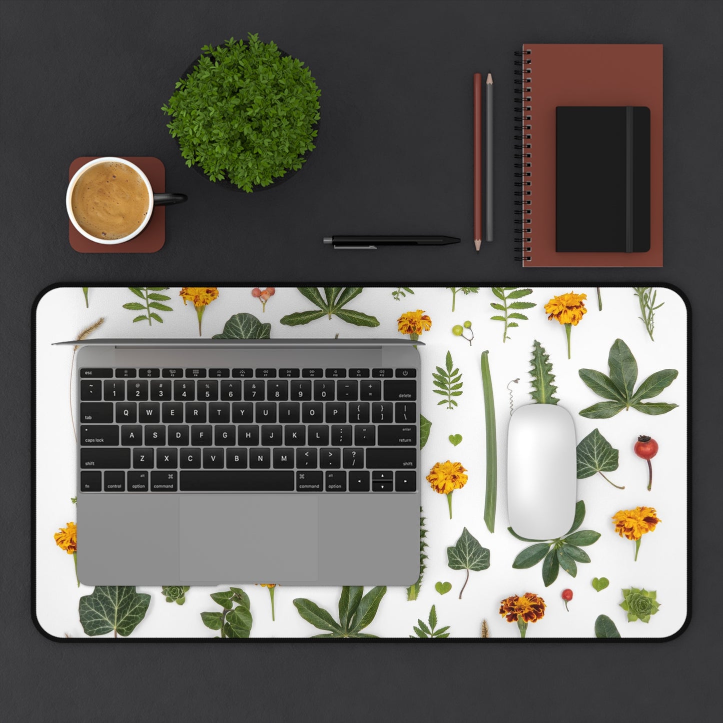 Leaves Desk Mat, Gaming keyboard matt, mousepad large, XXL extended deskpad mouse pad