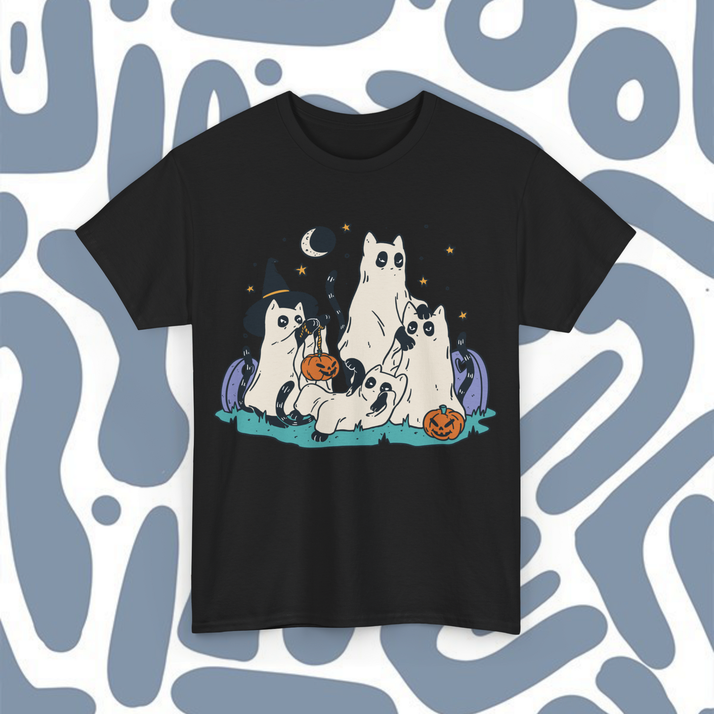 T-shirt Spooky halloween phantom cats