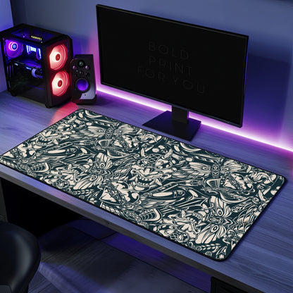 Vintage tattoos 2 Desk Mat, Gaming keyboard mat, mousepad large, XXL extended deskpad mouse pad