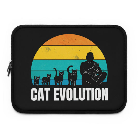 Evolution of the cat Laptop sleeve, Laptop carrying case, laptop bag - Bolt Print