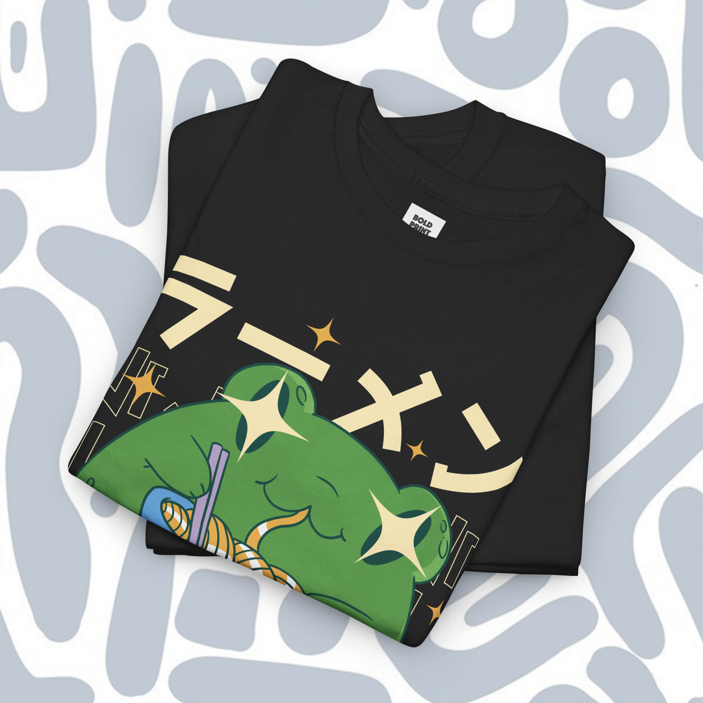 T-shirt Kawaii frog eating ramen